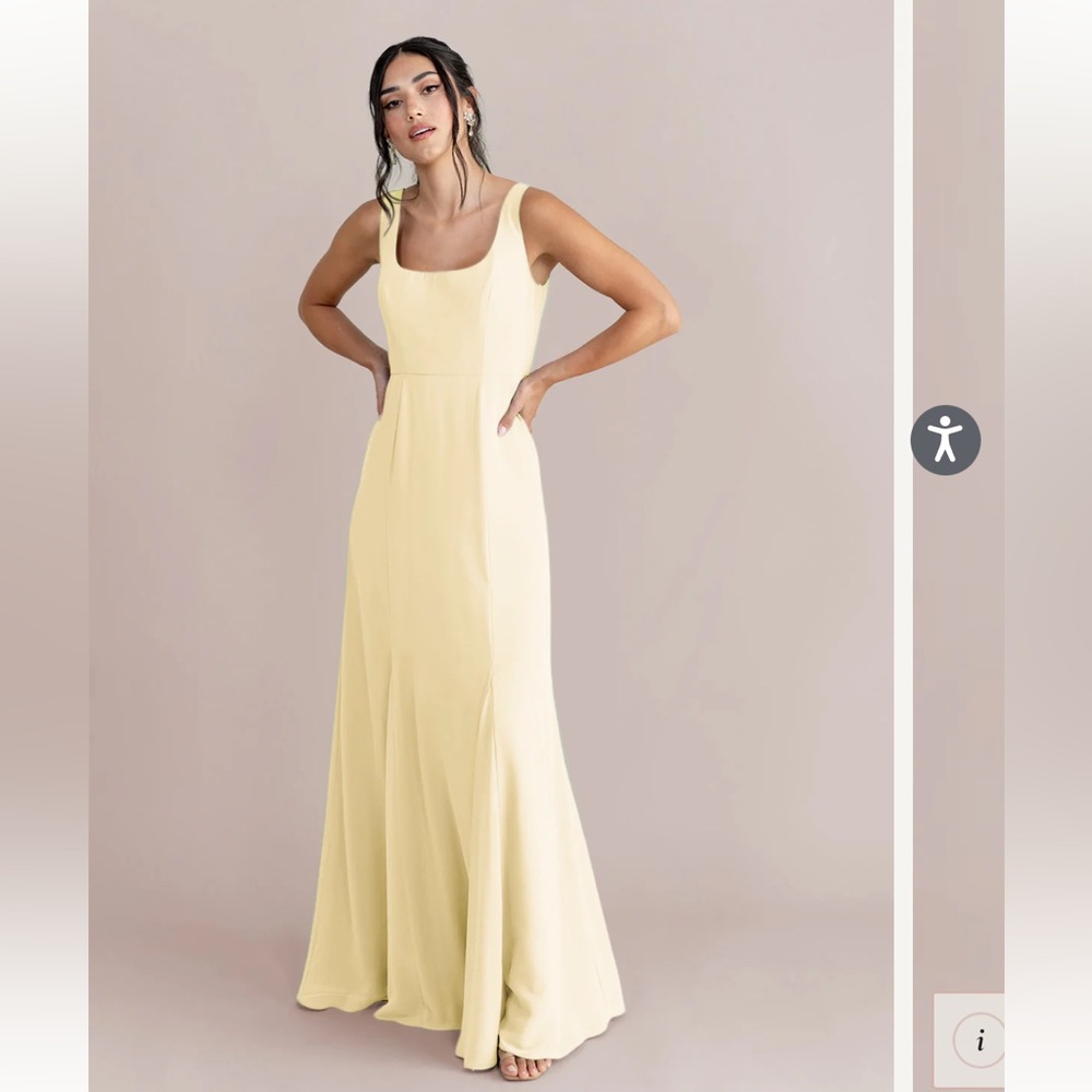 Revelry chiffon bridesmaid dress Yellow sz 2